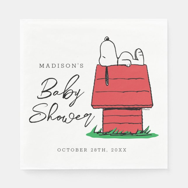 Peanuts Snoopy Dog House | Baby Shower Napkin (Front)
