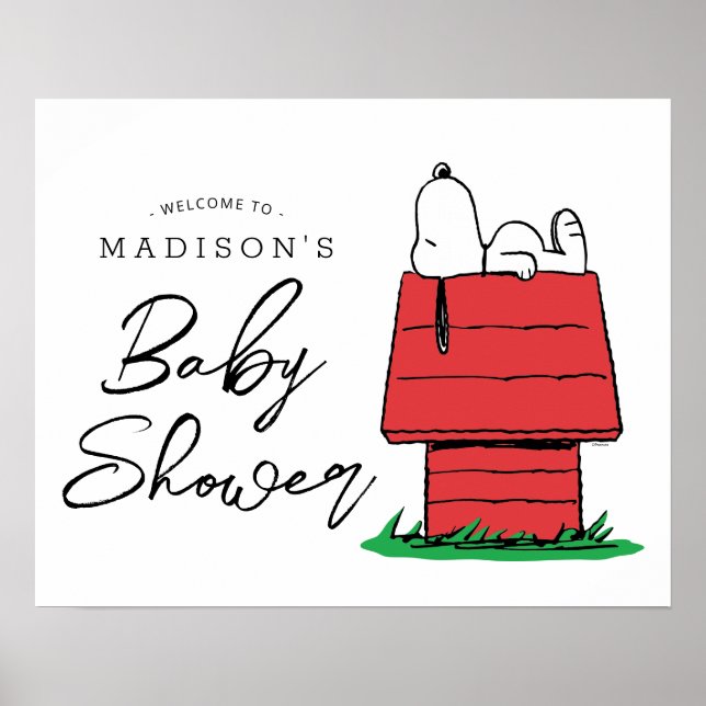 Peanuts Snoopy Dog House - Baby Shower Poster (Front)