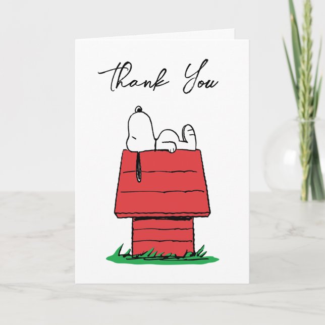 Peanuts Snoopy Dog House | Baby Shower  Thank You Card (Front)