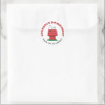 Peanuts Snoopy Dog House Birthday Classic Round St Sticker<br><div class="desc">Send your little guests home with a cheerful goodbye using these adorable Peanuts thank you favor stickers! Featuring Snoopy and Woodstock chilling on the classic red doghouse, these stickers are the perfect seal for goodie bags or thank you notes. The design is sweet and simple, using bright red lettering to...</div>