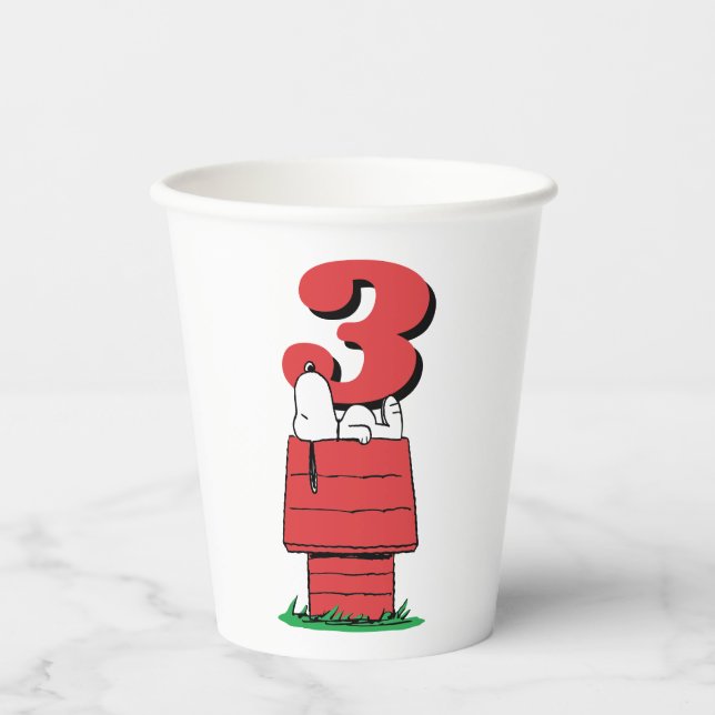 Peanuts Snoopy Dog House Birthday Paper Cups (Front)