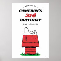 Peanuts Snoopy Dog House Birthday Poster