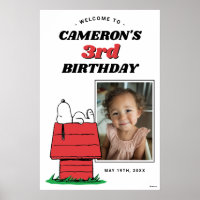 Peanuts Snoopy Dog House Birthday Poster