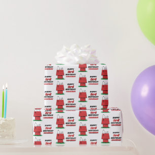Peanuts Snoopy Dog House Birthday Wrapping Paper