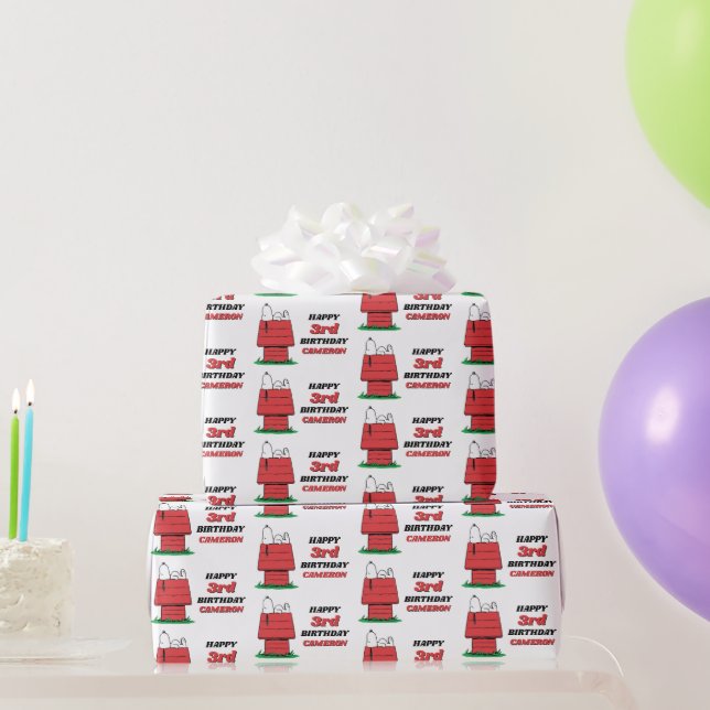 Peanuts Snoopy Dog House Birthday Wrapping Paper (Party Gifts)