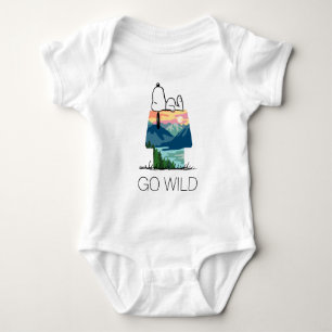 Peanuts   Snoopy Dog House Go Wild Baby Bodysuit