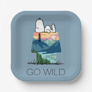Peanuts   Snoopy Dog House Sunrise Paper Plate