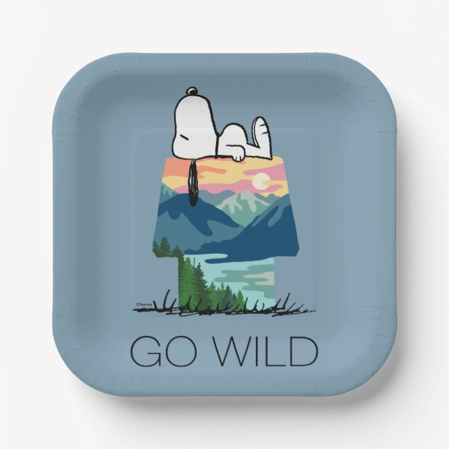 Peanuts | Snoopy Dog House Sunrise Paper Plate (Front)