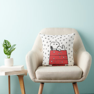 Peanuts   Snoopy Doghouse Snowflakes Cushion