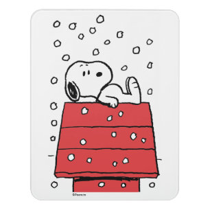 Peanuts   Snoopy Doghouse Snowflakes Door Sign