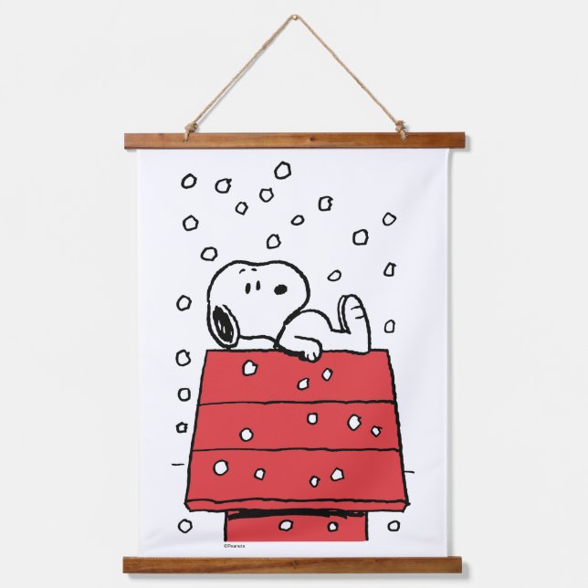 Peanuts | Snoopy Doghouse Snowflakes Hanging Tapestry (Front)