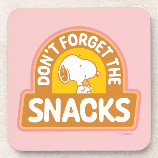 Peanuts | Snoopy Don't Forget the Snacks Coaster (Front)