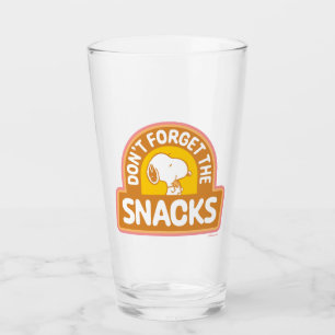 Peanuts   Snoopy Don't Forget the Snacks Glass
