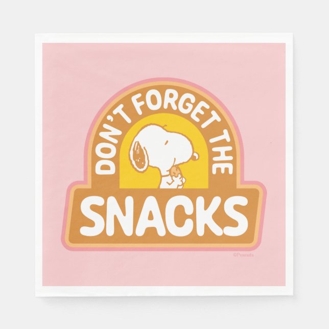 Peanuts | Snoopy Don't Forget the Snacks Napkin (Front)