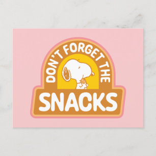 Peanuts   Snoopy Don't Forget the Snacks Postcard