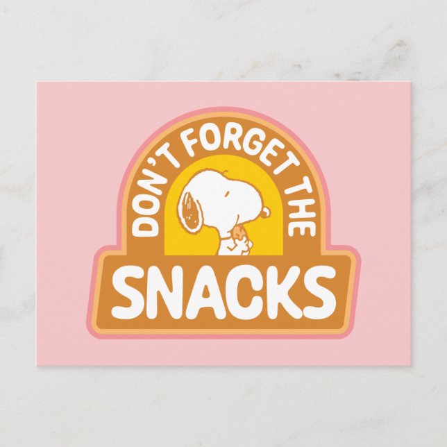 Peanuts | Snoopy Don't Forget the Snacks Postcard (Front)
