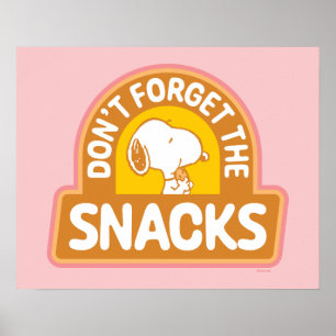 Peanuts Snoopy Don't Forget the Snacks Poster