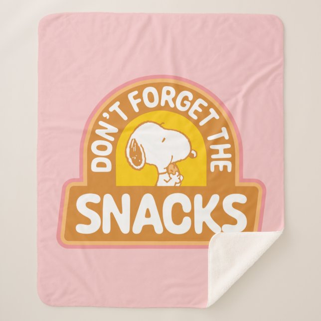 Peanuts | Snoopy Don't Forget the Snacks Sherpa Blanket (Front)