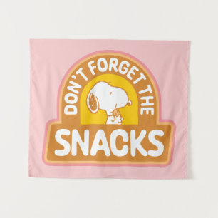 Peanuts Snoopy Don't Forget the Snacks Tapestry