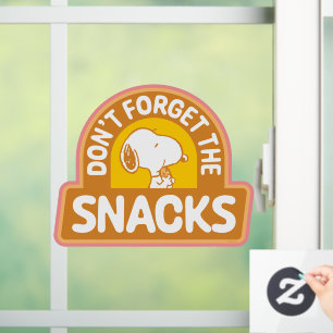 Peanuts   Snoopy Don't Forget the Snacks Window Cling