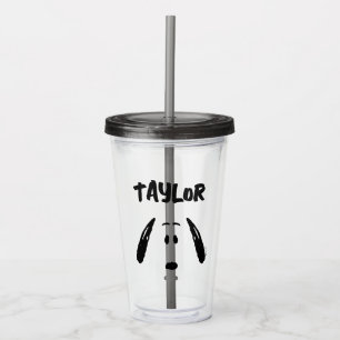 Peanuts Snoopy Face Add Your Name Acrylic Tumbler