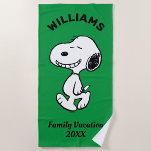 Peanuts   Snoopy Family Vacation Beach Towel