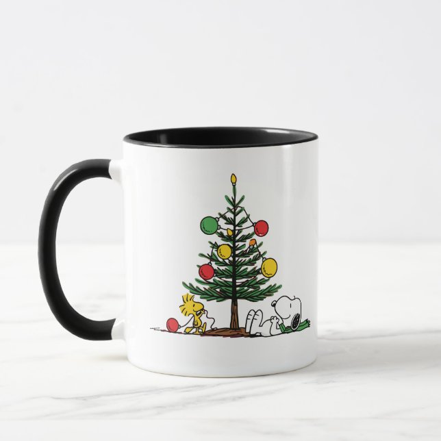 Peanuts Snoopy Festive Christmas Tree Holiday Gift Mug (Left)