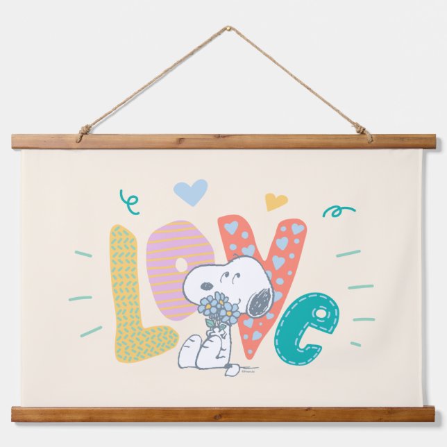 Peanuts | Snoopy Flower Love Hanging Tapestry (Front)