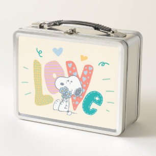 Peanuts   Snoopy Flower Love Metal Lunch Box