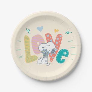 Peanuts   Snoopy Flower Love Paper Plate