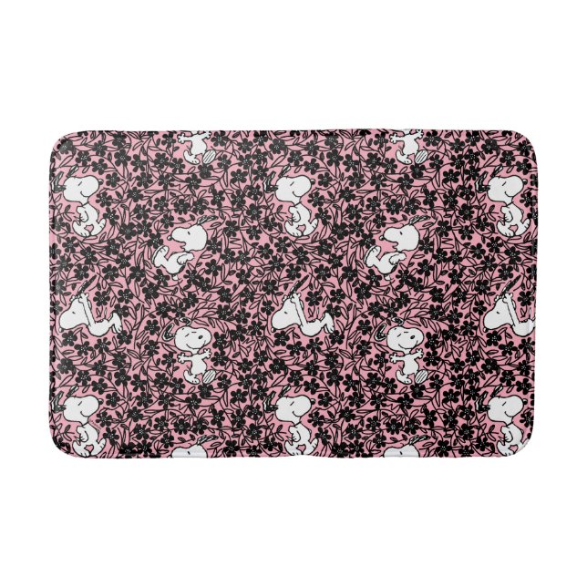 Peanuts | Snoopy Flower Vine Pattern Bath Mat (Front)