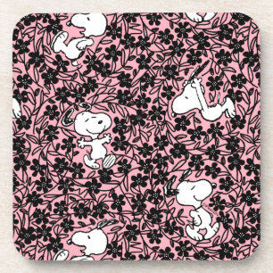 Peanuts Snoopy Flower Vine Pattern Coaster
