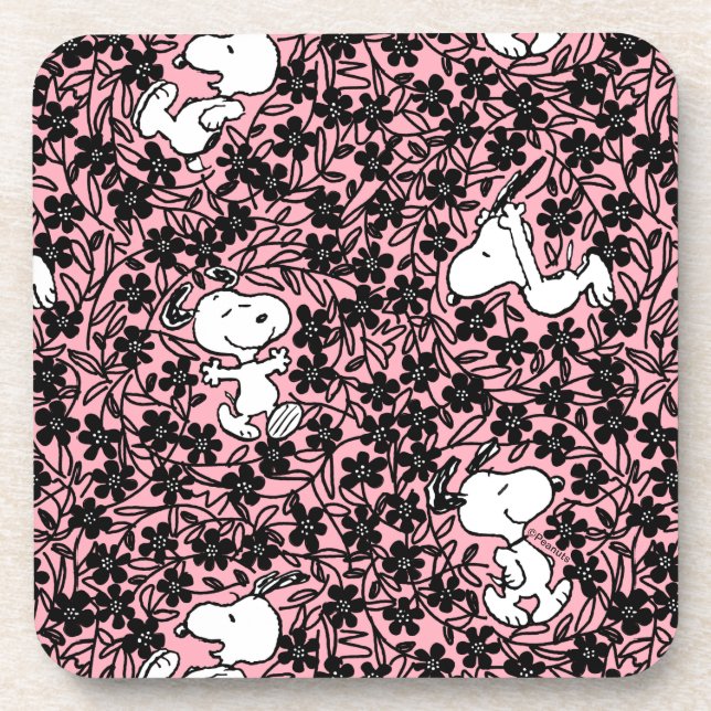 Peanuts | Snoopy Flower Vine Pattern Coaster (Front)