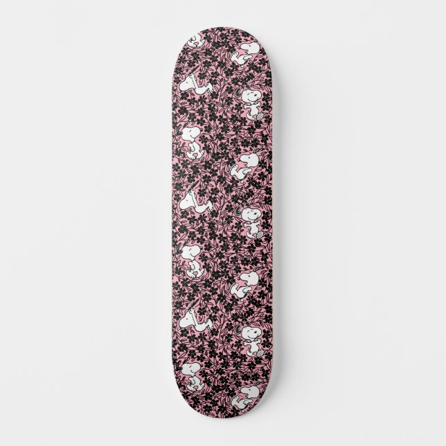 Peanuts | Snoopy Flower Vine Pattern Skateboard (Front)