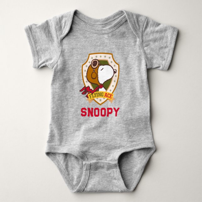 Peanuts | Snoopy Flying Ace Badge Baby Bodysuit (Front)