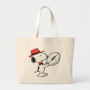 Peanuts   Snoopy Football Coach Large Tote Bag