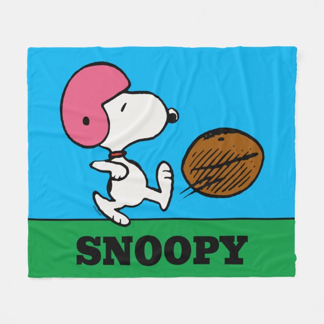 Peanuts | Snoopy Football Kicker Fleece Blanket (Front (Horizontal))