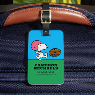 Peanuts   Snoopy Football Kicker Luggage Tag