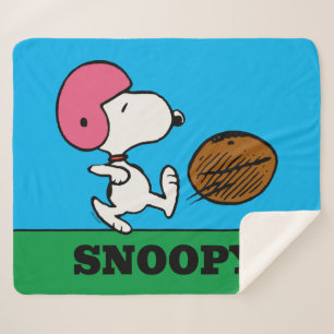 Peanuts   Snoopy Football Kicker Sherpa Blanket