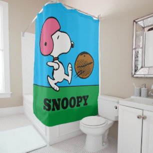 Peanuts   Snoopy Football Kicker Shower Curtain