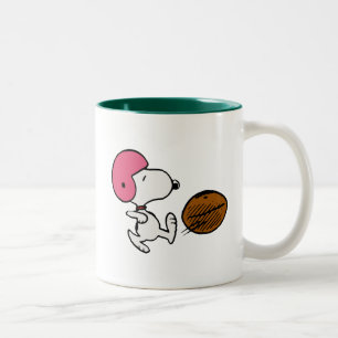 Peanuts Snoopy Football Kicker Two-Tone Coffee Mug