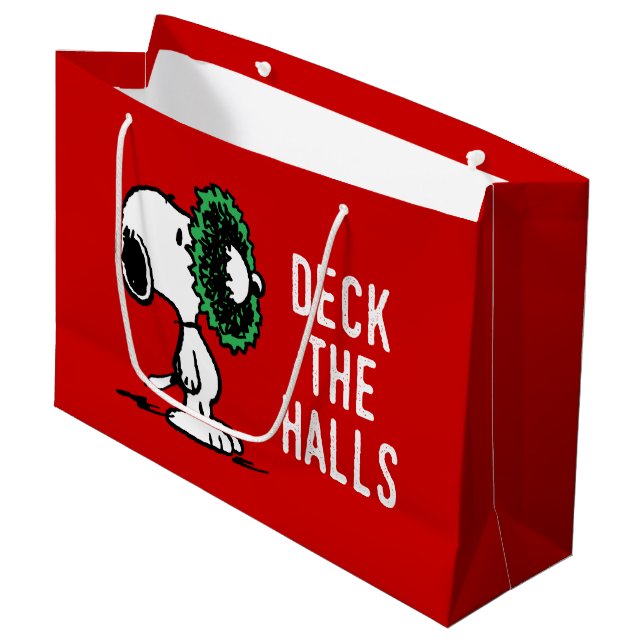 Peanuts | Snoopy for the Holidays Large Gift Bag (Front Angled)