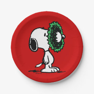 Peanuts   Snoopy for the Holidays Paper Plate