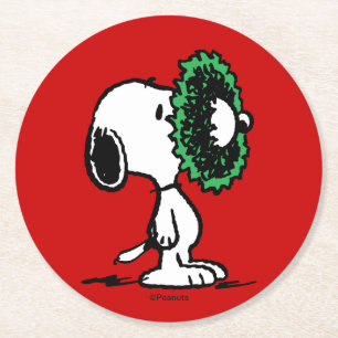 Peanuts   Snoopy for the Holidays Round Paper Coaster