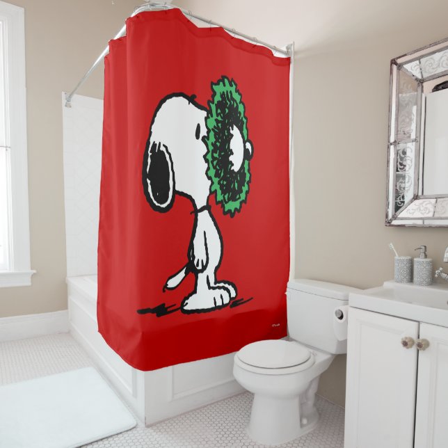 Peanuts | Snoopy for the Holidays Shower Curtain (In Situ)