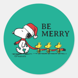 Peanuts   Snoopy & Friends Winter Classic Round Sticker
