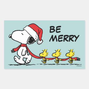 Peanuts Snoopy & Friends Winter Scarf Rectangular Sticker