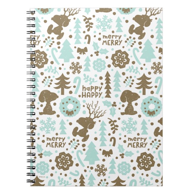 Peanuts | Snoopy Frosty Christmas Pattern Notebook (Front)