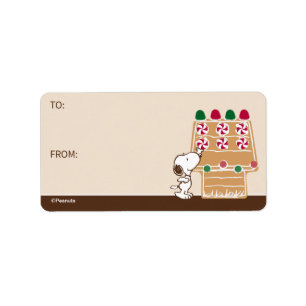 Peanuts   Snoopy Gingerbread House Gift Tag