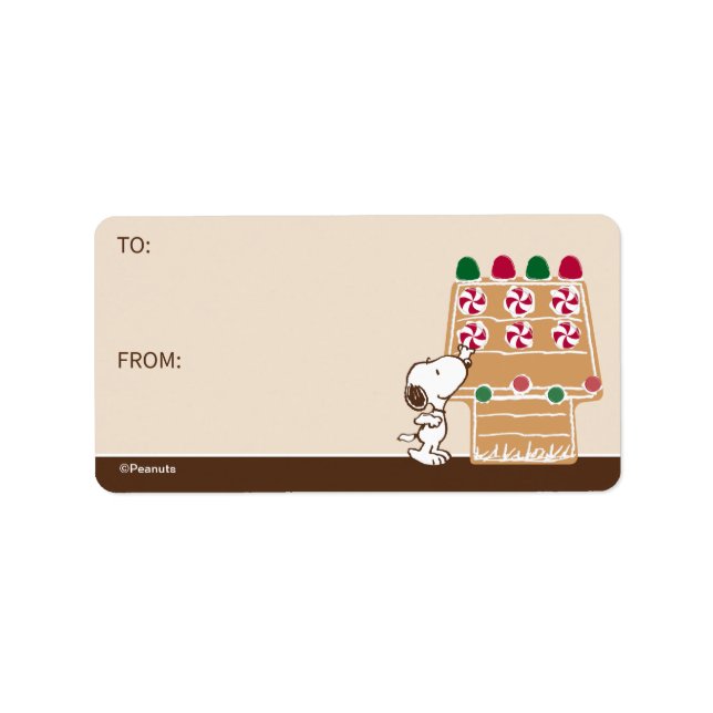 Peanuts | Snoopy Gingerbread House Gift Tag (Front)